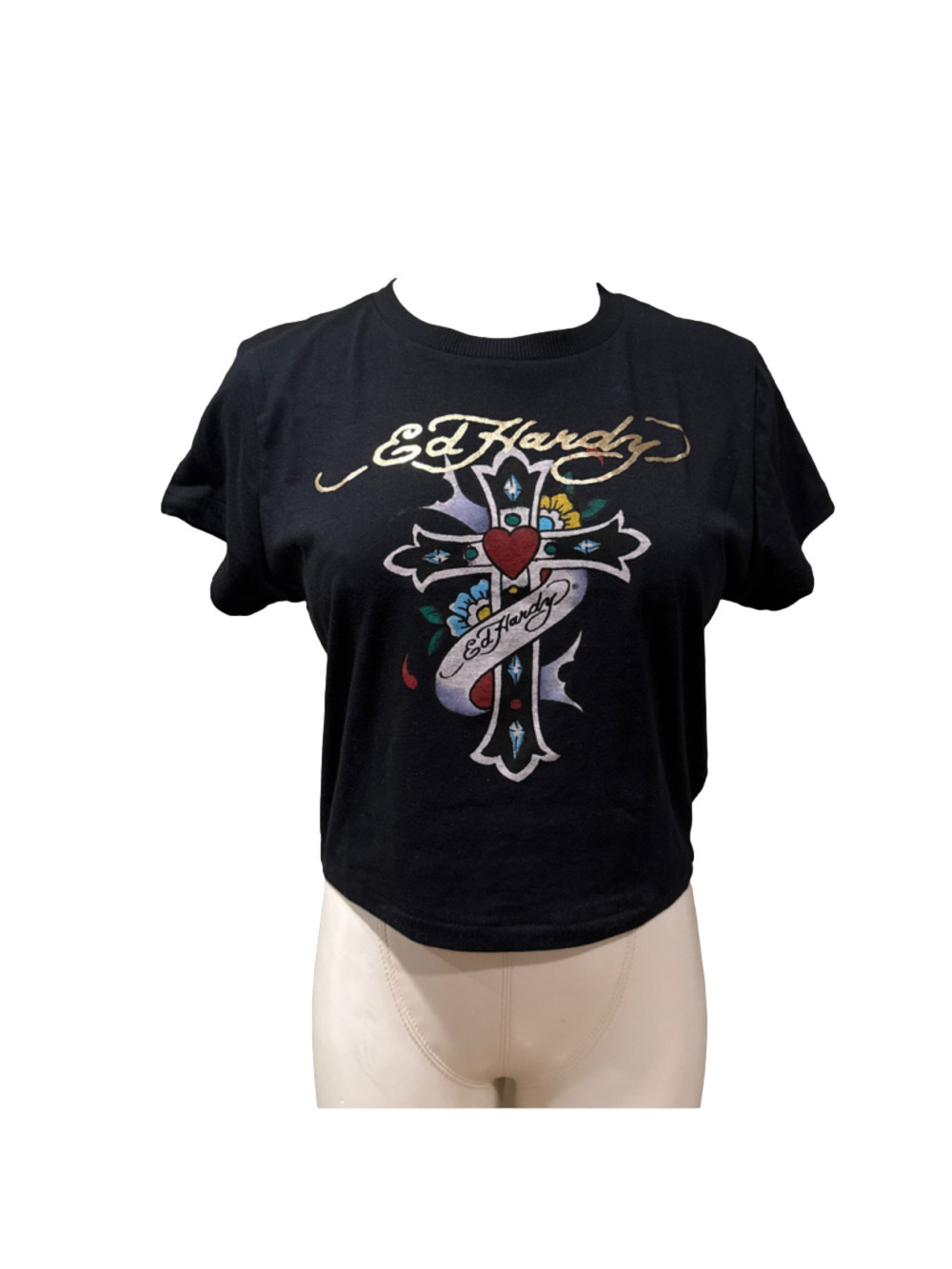 Junior’s Ed Hardy Short Sleeve Tee XL Black Gold